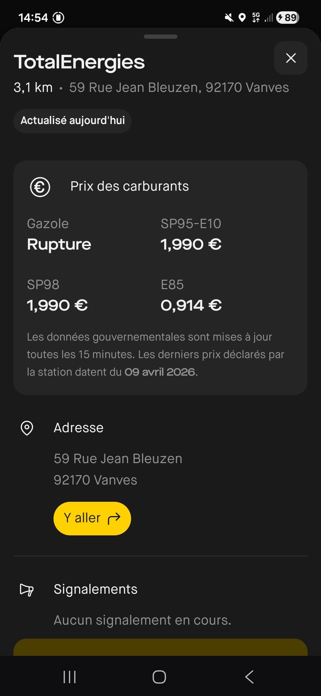 Roole Map indique pour chaque station si un carburant est en rupture et précise le prix au litre. ©Roole Map