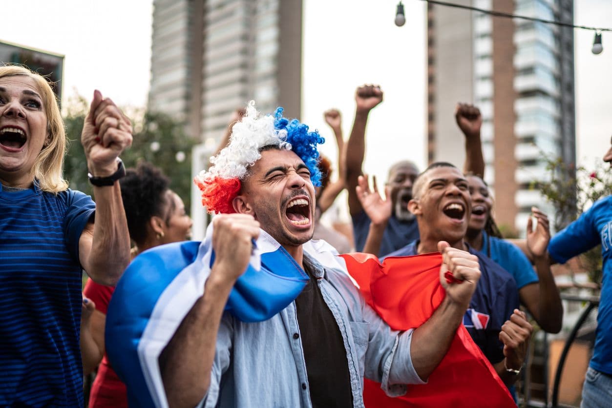Des supporters pendant la Coupe du monde de football.