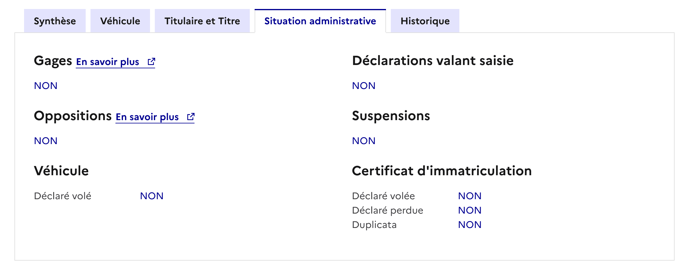 Extrait du rapport généré par Histovec. ©Histovec