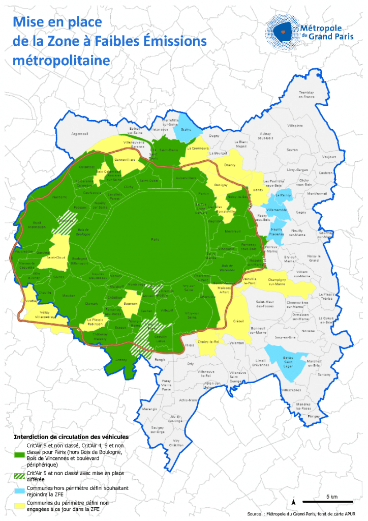 carte ZFE , Métropole du Grand Paris