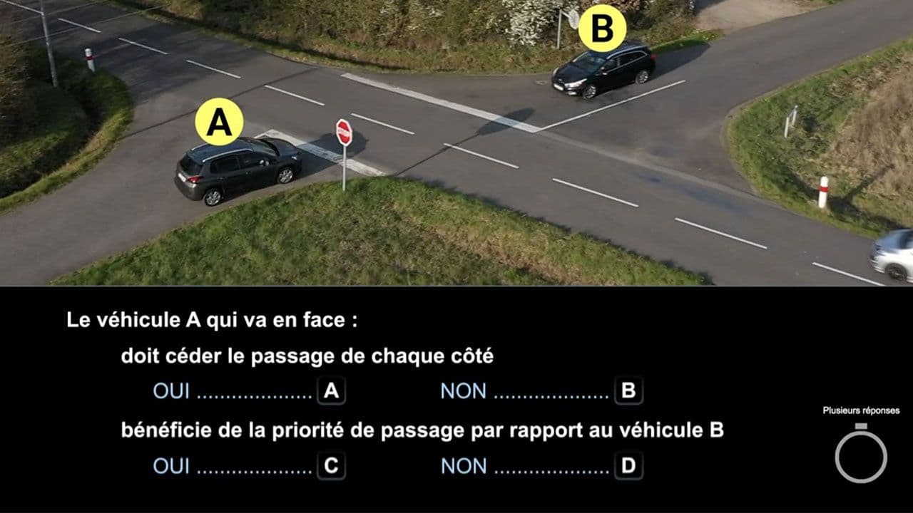 Nouvelle question à l'examen du Code de la route. ©Sécurité Routière