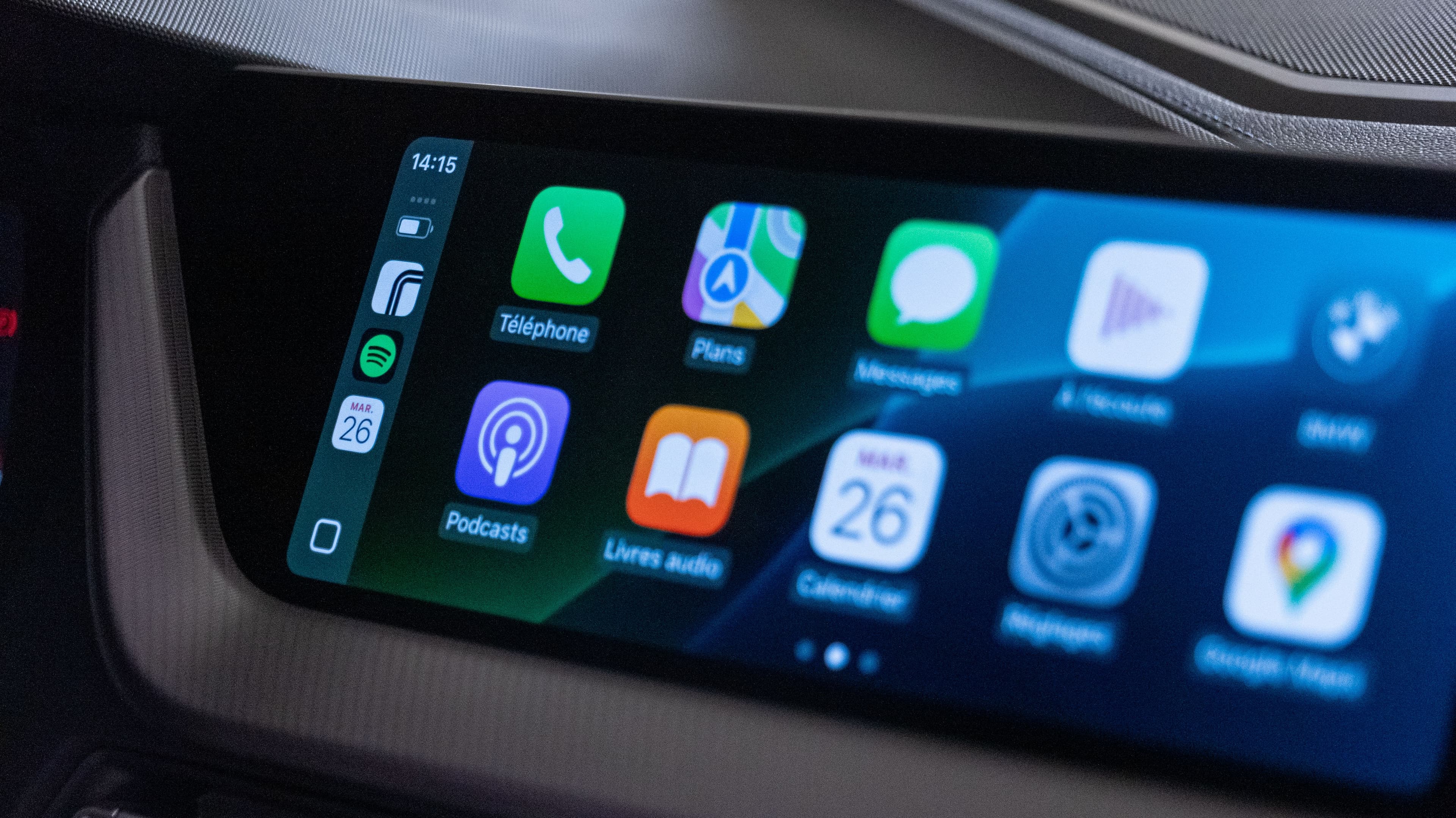 un écran de voiture en mode CarPlay