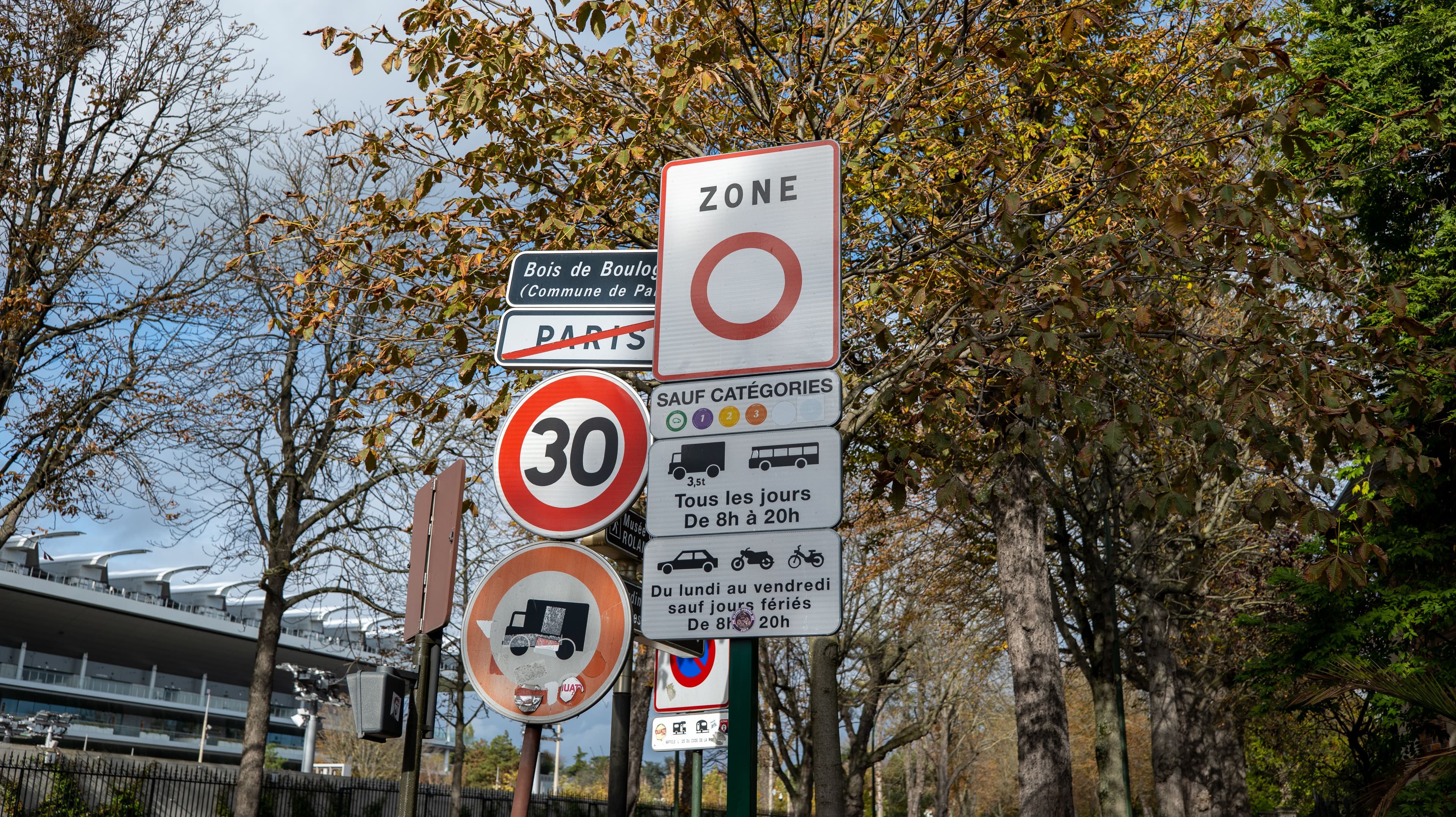 Panneau d'entrée dans la ZFE du Grand Paris