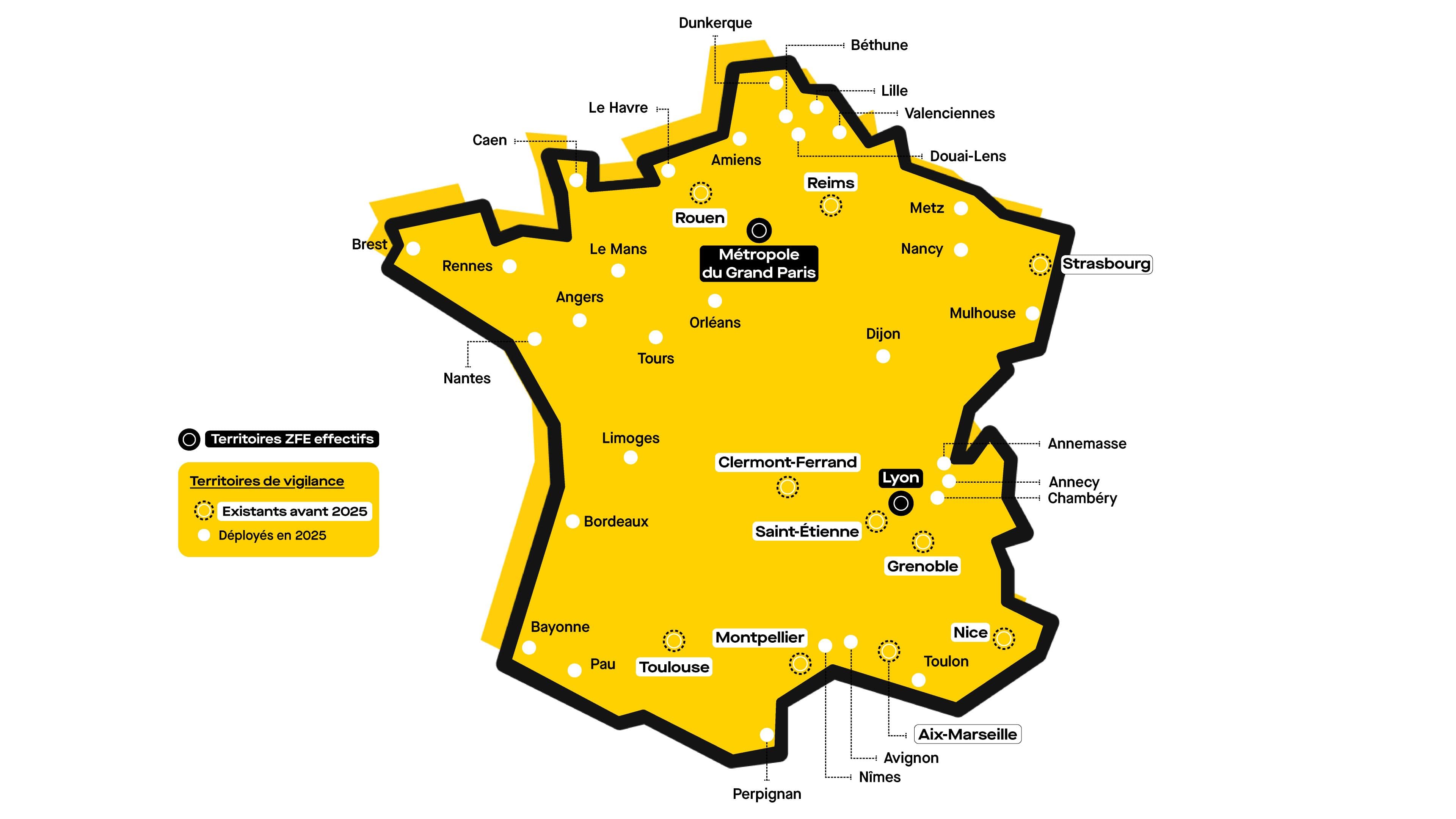 En 2025, les 42 Zones à faibles émissions françaises doivent être déployées. ©Roole