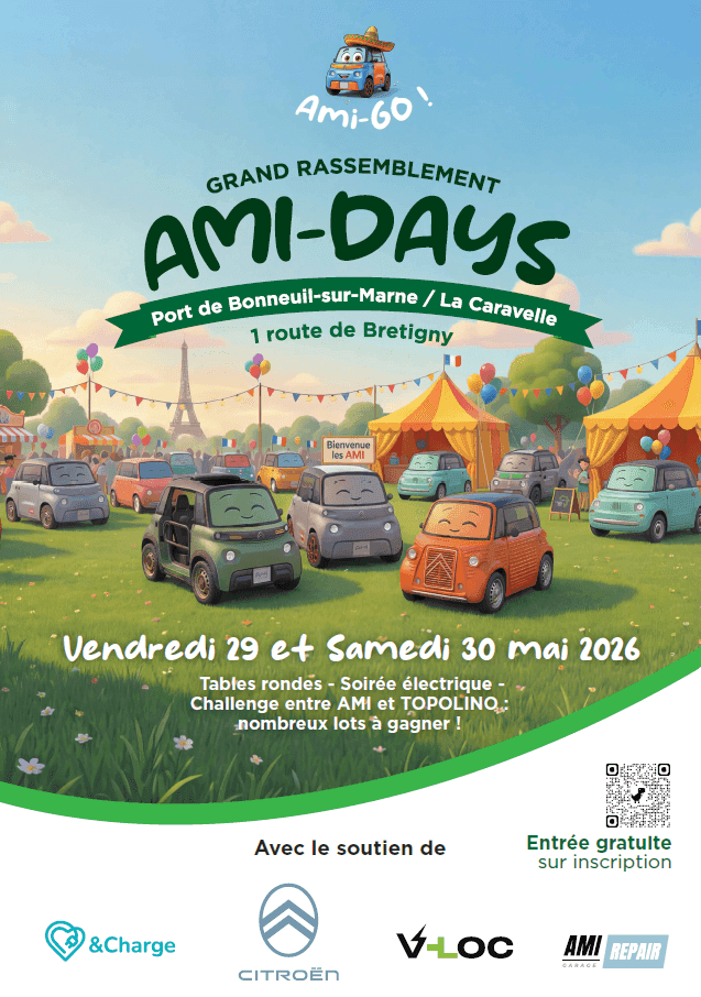 Rendez-vous à tous les passionnés de micromobilité électrique, les 29 et 30 mai 2026 à Bonneuil-sur-Marne. ©Ami-Days