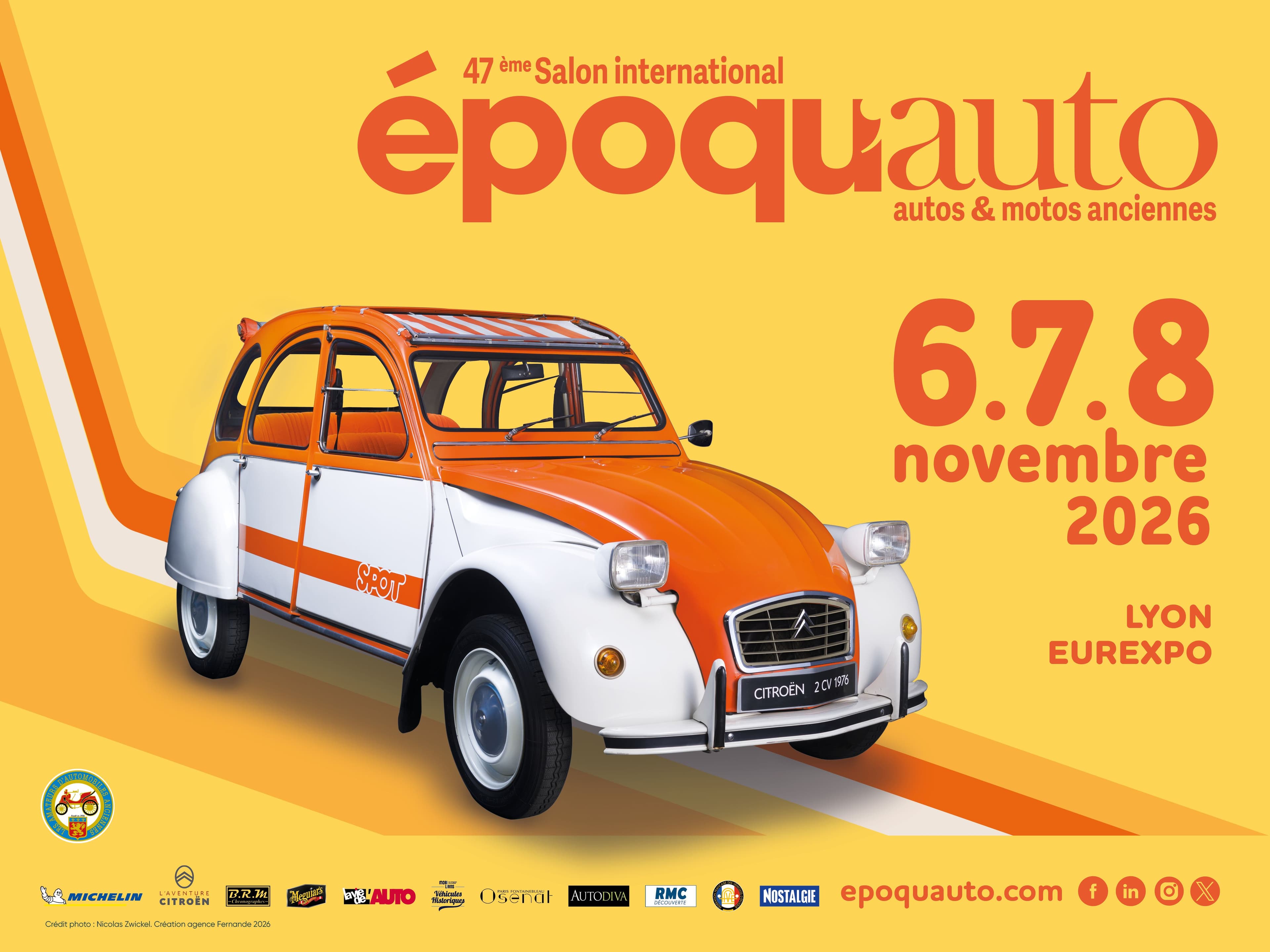 La 2CV est reine sur l'affiche du salon Epoqu'Auto 2026. ©Epoqu'Auto