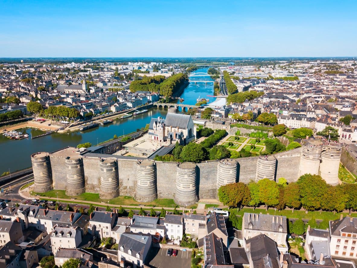 vue aérienne de la ville d'Angers