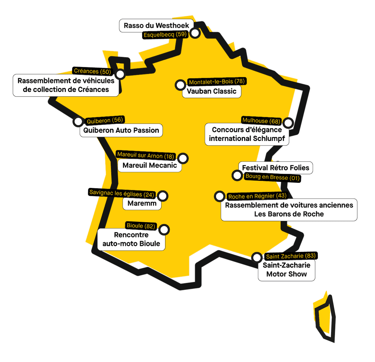 Notre sélection non exhaustive des rassemblements de voitures anciennes au 4 coins de la France ce week-end du 27 et 28 juin 2026. ©Roole