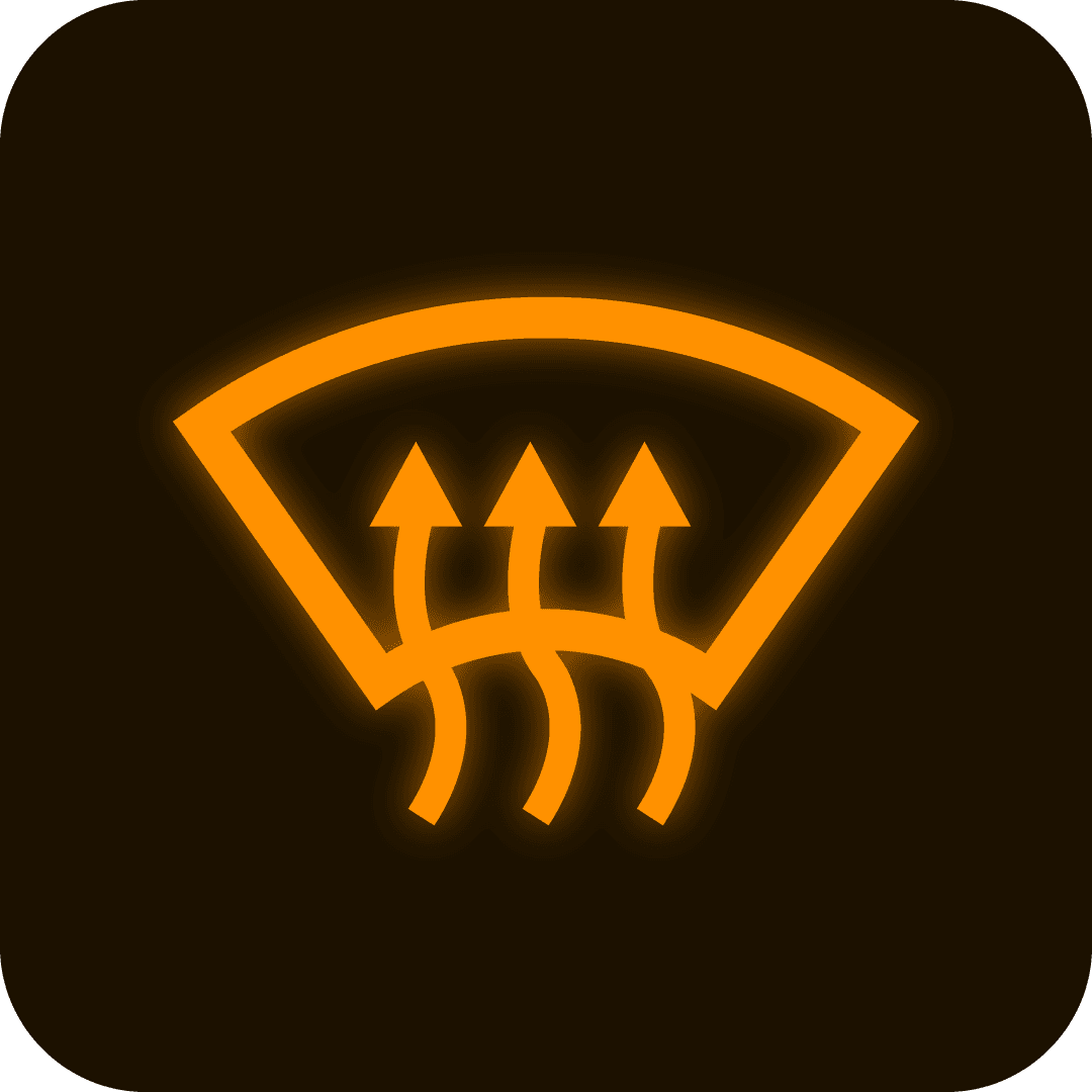 Ce voyant orange indique que votre système de désembuage est activé pour la vitre avant. ©Roole