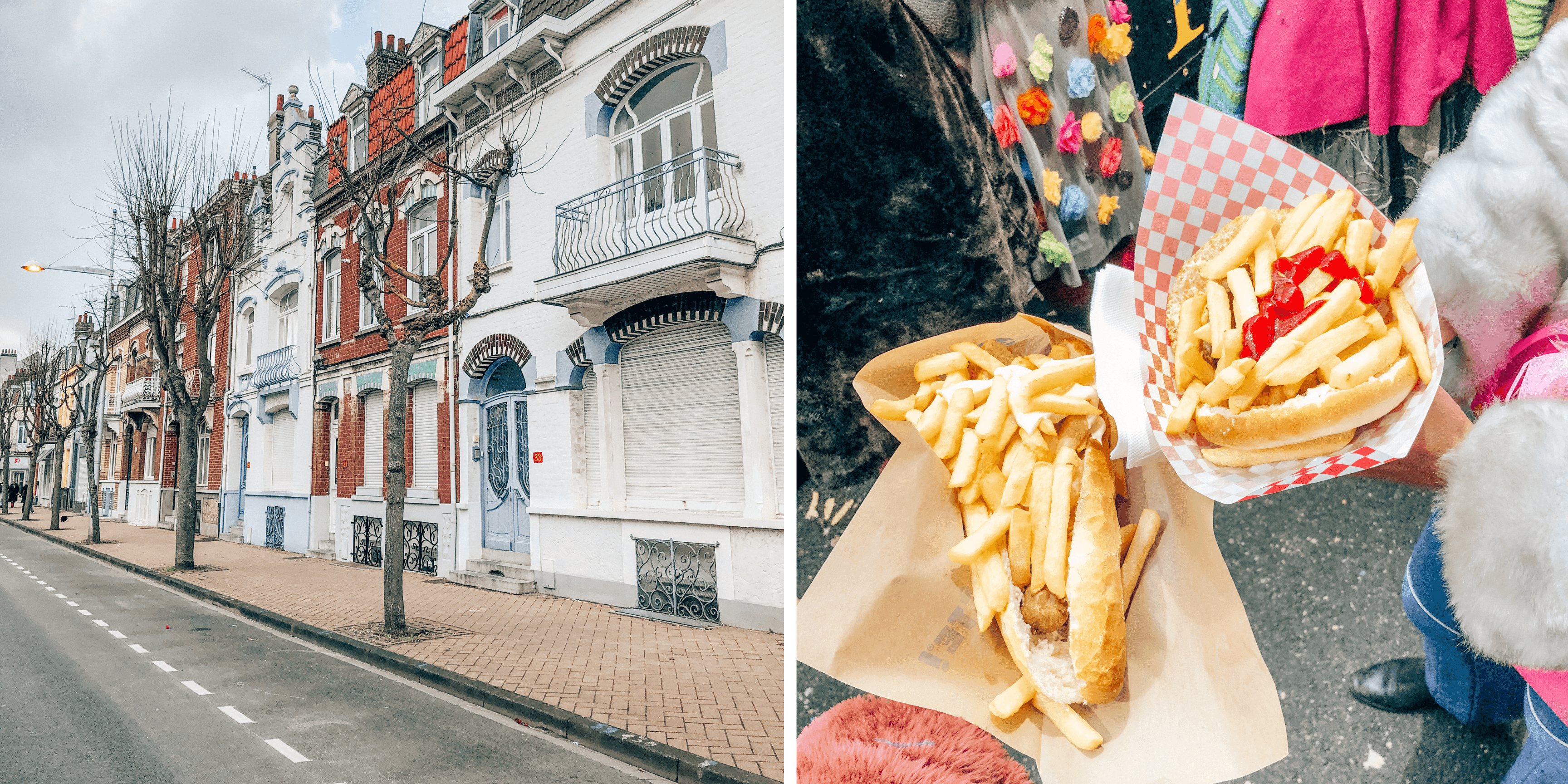 La ville de Dunkerque et les fameuses baraques à frites.