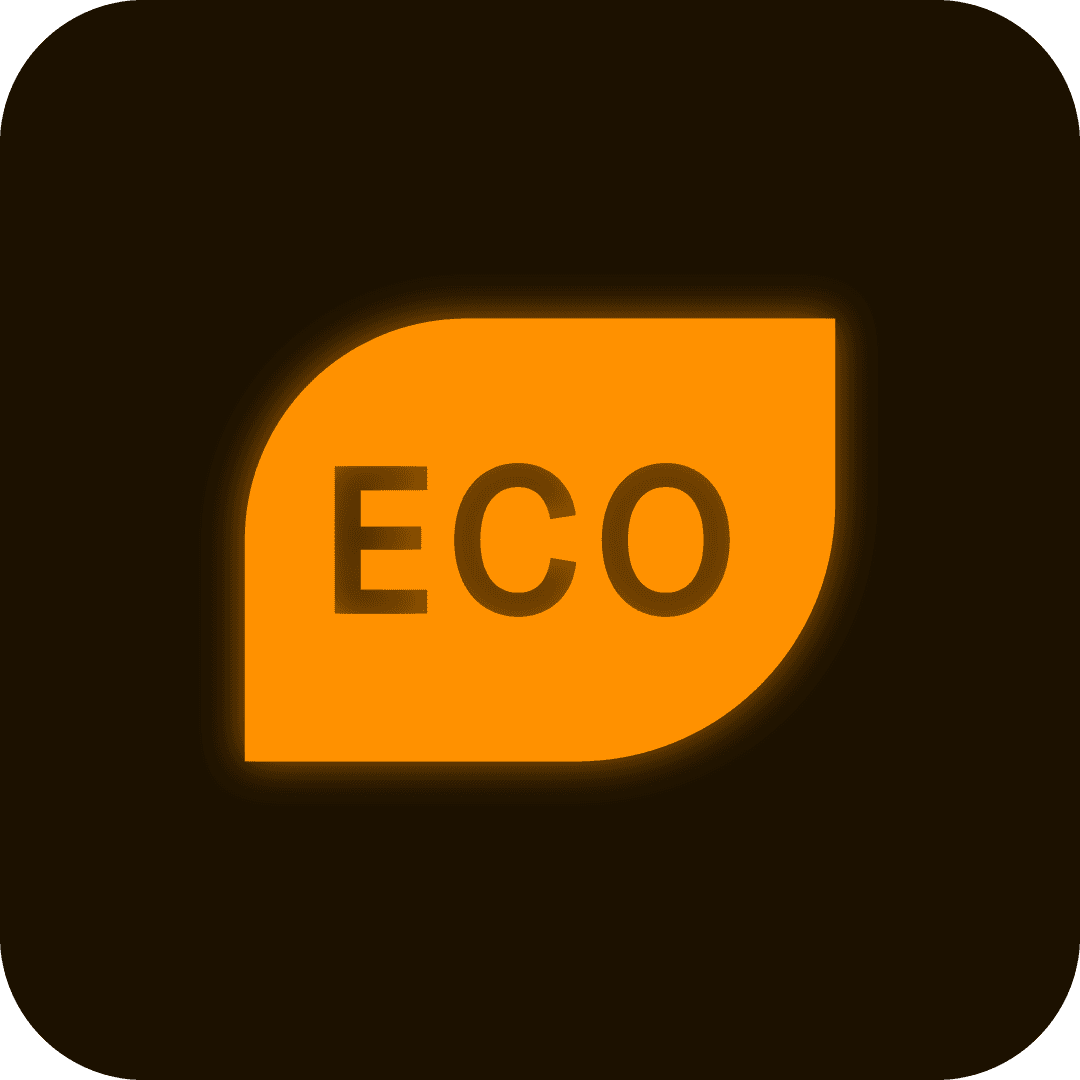 Ce voyant orange indique que le mode économie de carburant est activé. ©Roole