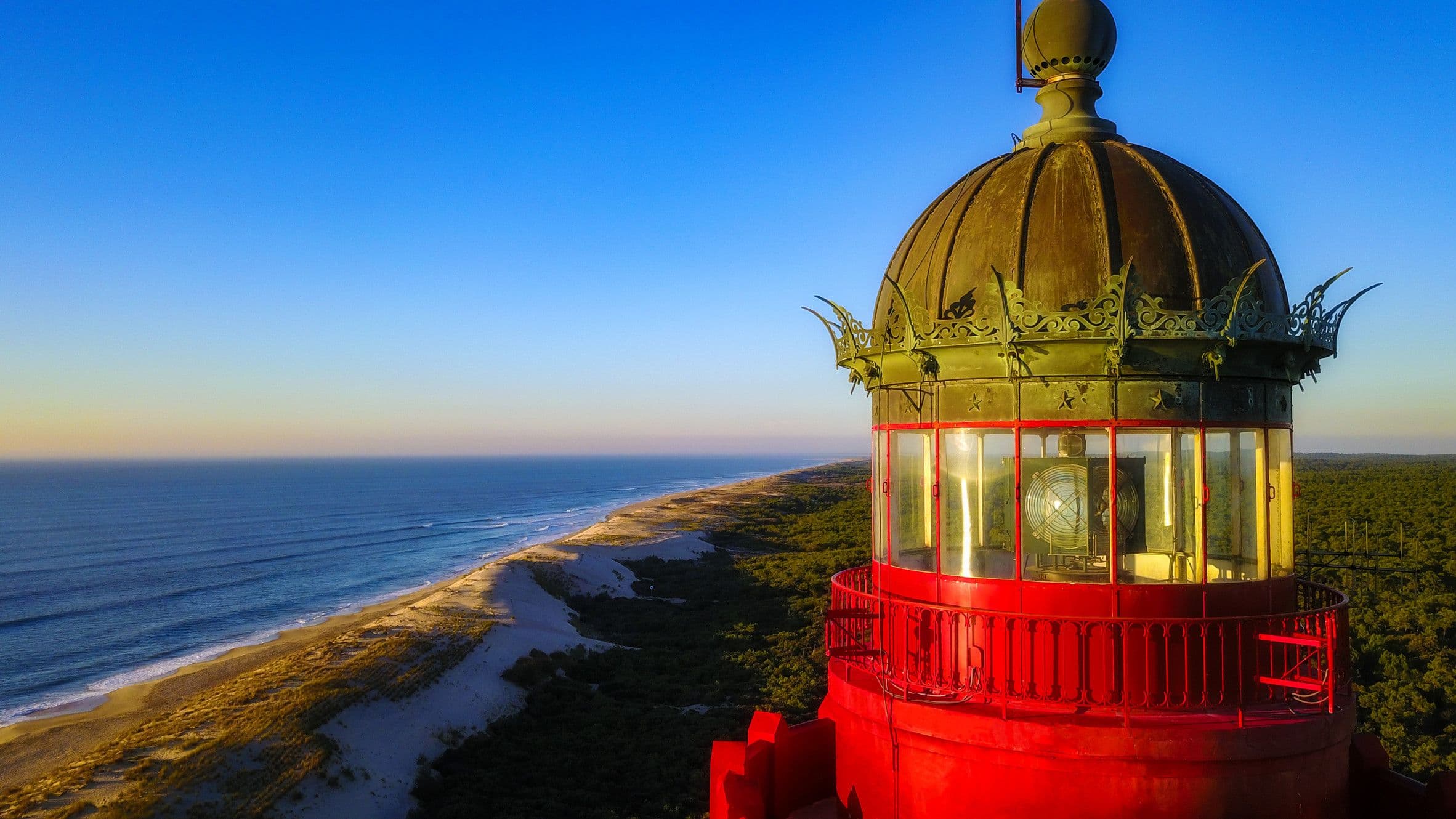 Depuis le promontoire du phare de la Coubre, admirez l'horizon à perte de vue, entre océan et forêt ©Phare de la Coubre.