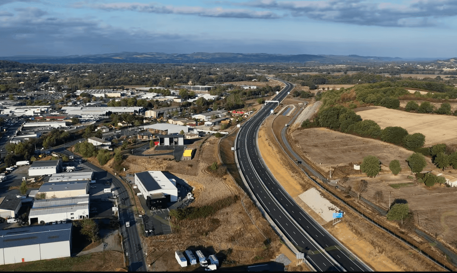 L'autoroute A69 vue du ciel