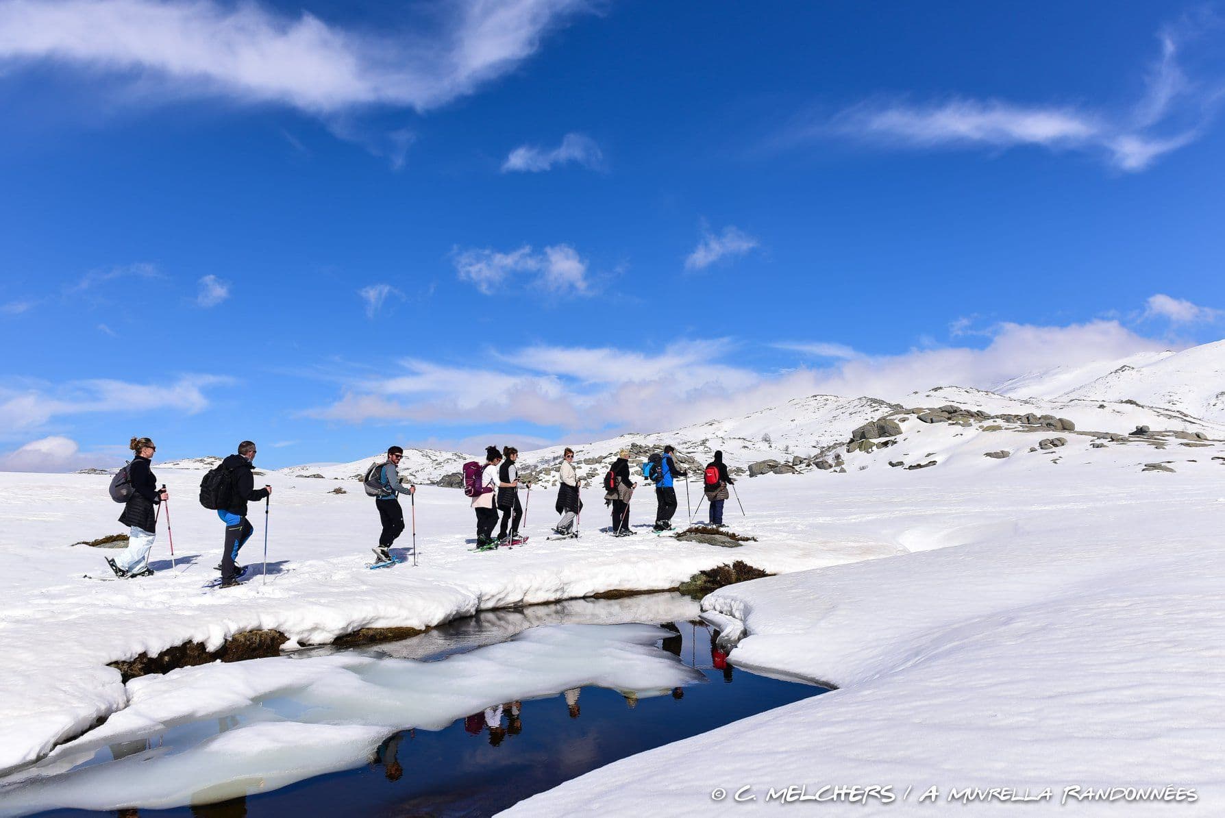 Randonnée en raquettes sur le plateau du Coscione. ©A Muvrella Randonnées